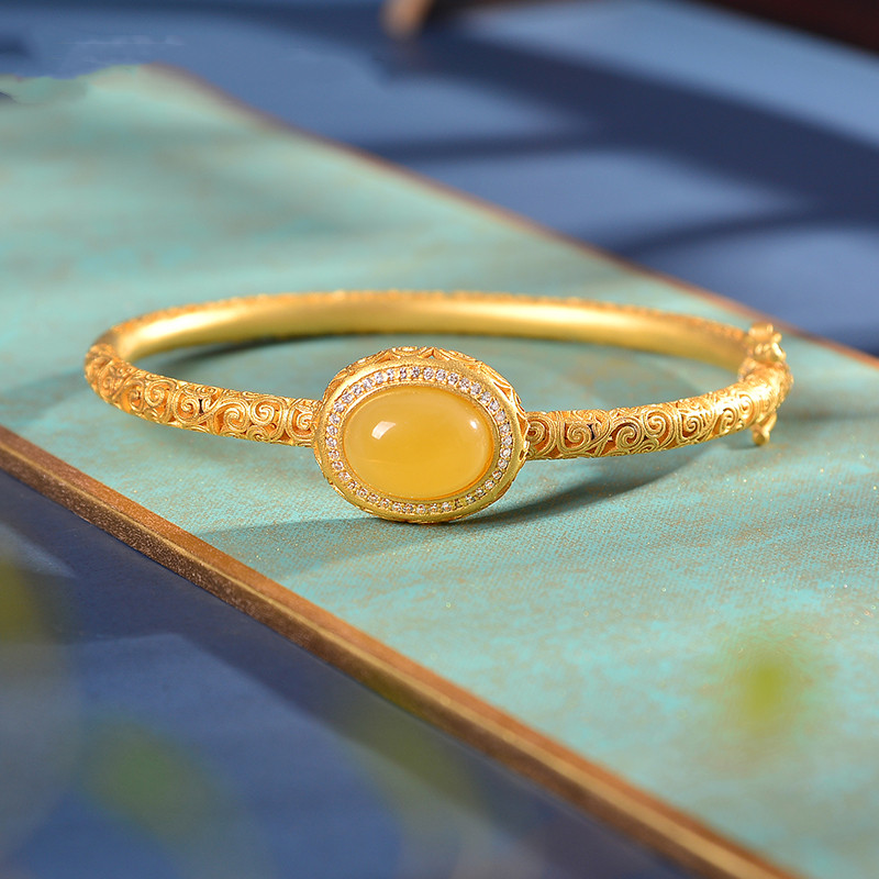 Women's Sterling Silver Vintage Style Antique Gold Plated Bracelet 2 669cc760 1117 4a67 bf2e 4c7615047b55 Women's Sterling Silver Vintage Style Antique Gold Plated Bracelet