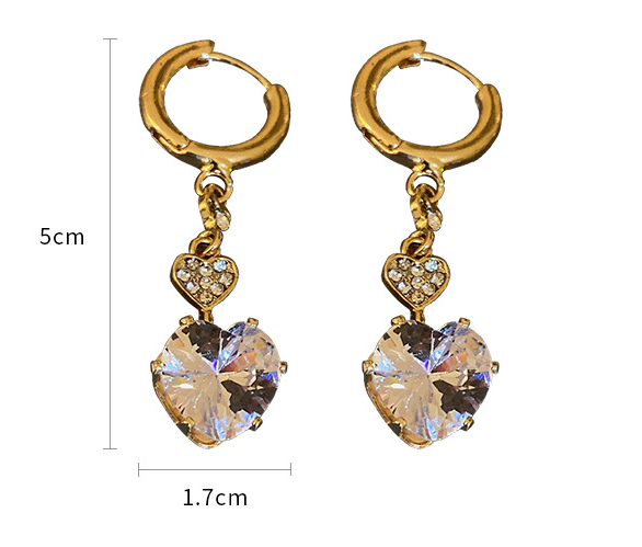 66cd4a21 5ded 4ed1 a0fe 3a1249e163c7 Sense Of Diamond Crystal Love Ear Buckle Female Super Fairy All-match