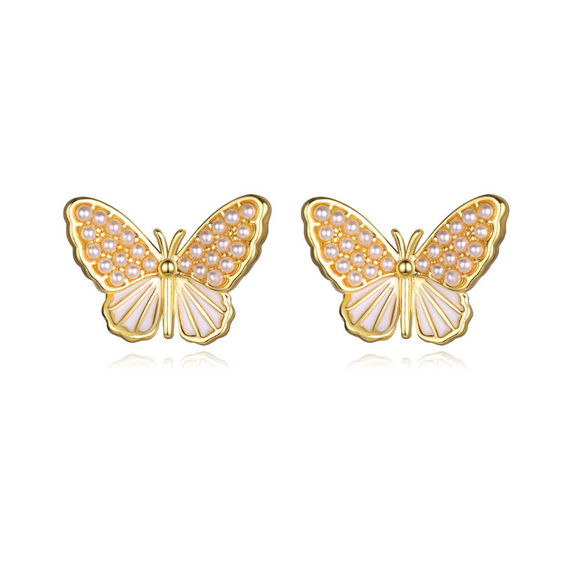 674023ba 3f2e 4491 9315 5ba8b15ee654 European And American Fashion Earrings Popular Butterfly Pearl Earrings Women