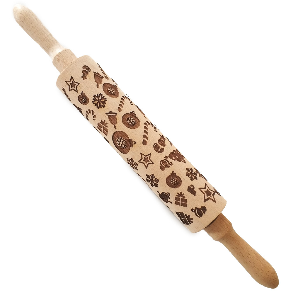 Engraving Beech Printing Rolling Pin