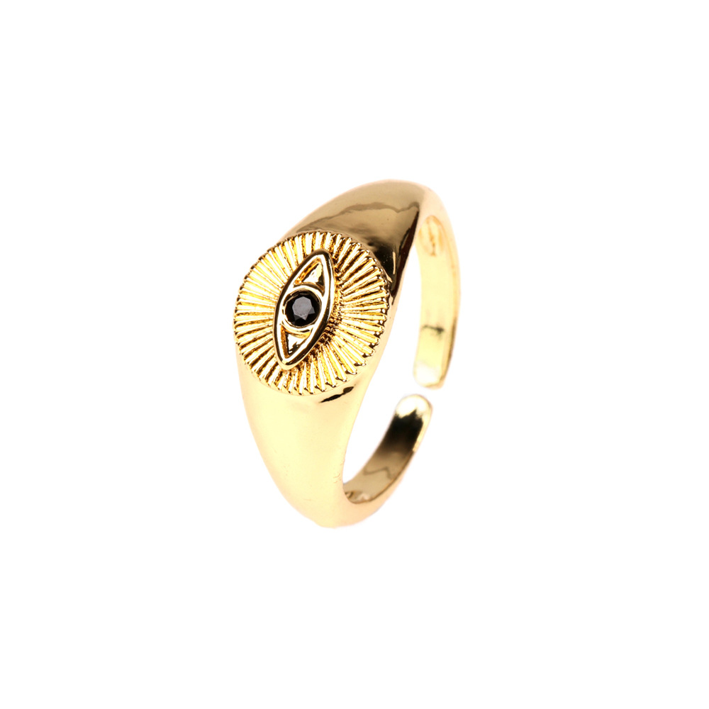 68292737 31c3 4302 8983 92e774be638b European And American Cold Style 18K Gold-plated Copper Ring