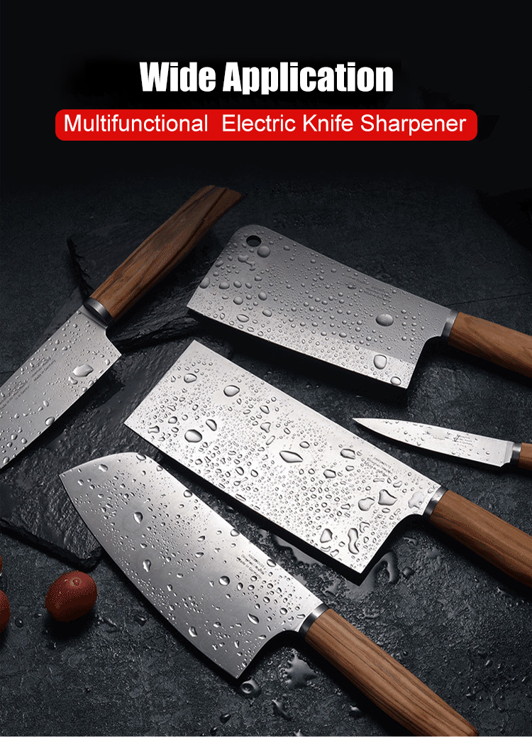 Electric Knife Sharpener Automatic Adjustable USB Rechargable Home