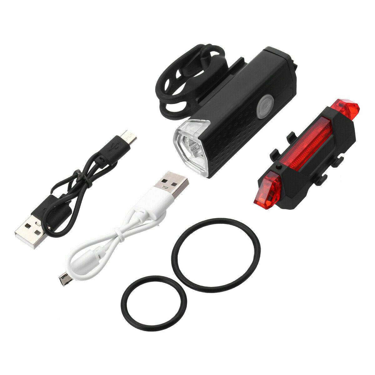 USB Rechargeable Bike Lights Set