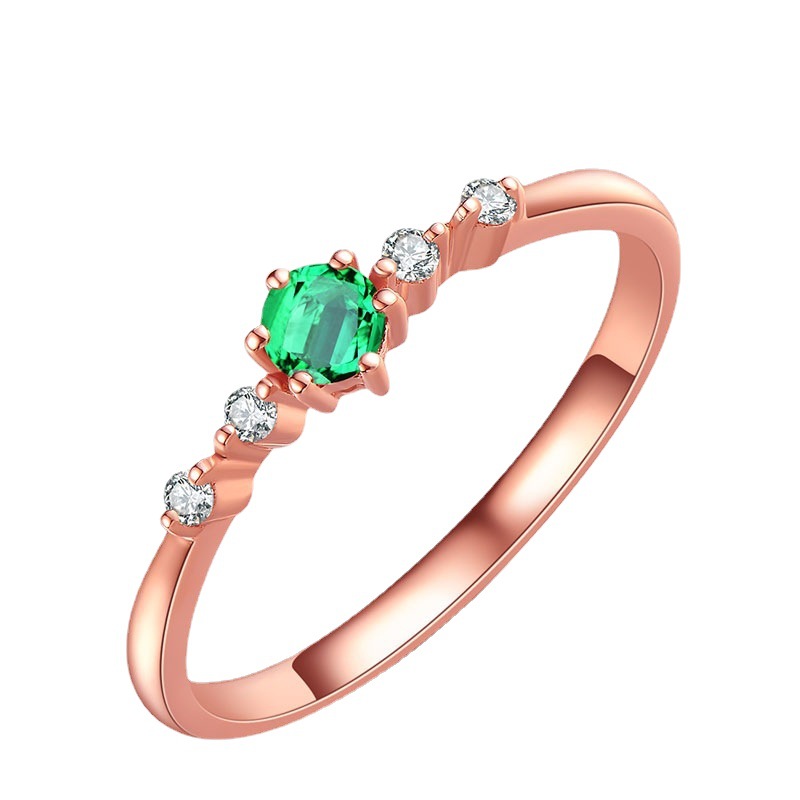 6a7b412e 5ba4 417f a877 e3b2548c0498 Emerald Plated 18K Rose Gold Ring
