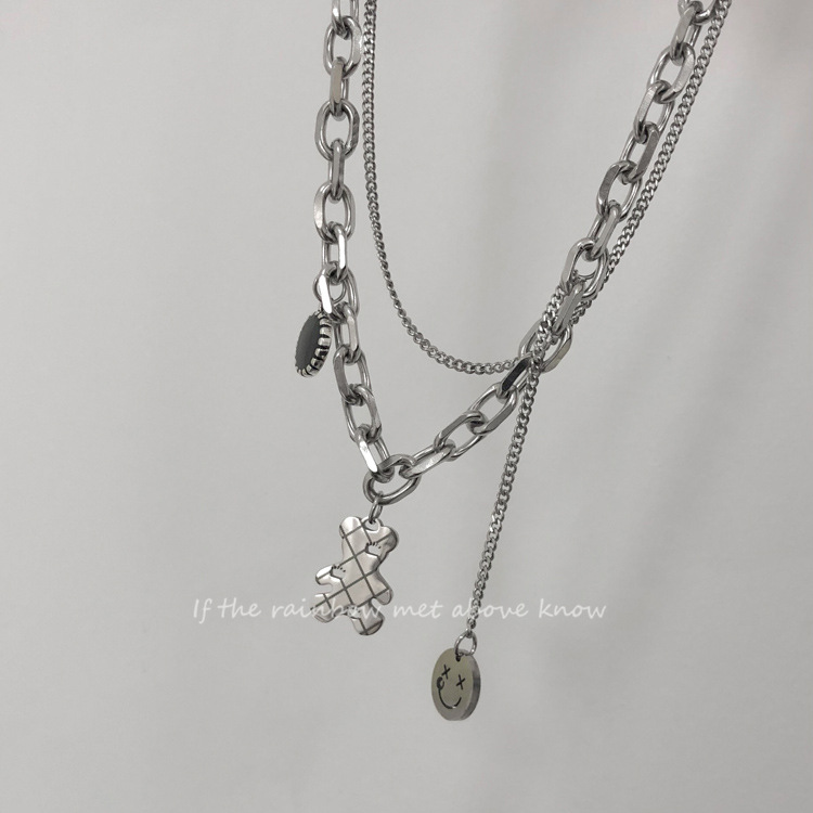 6a980194 41b9 40fa 9250 5c7bb114387c Necklace Female Ins Hip-hop Smiley Pendant Necklace Net Red Temperament