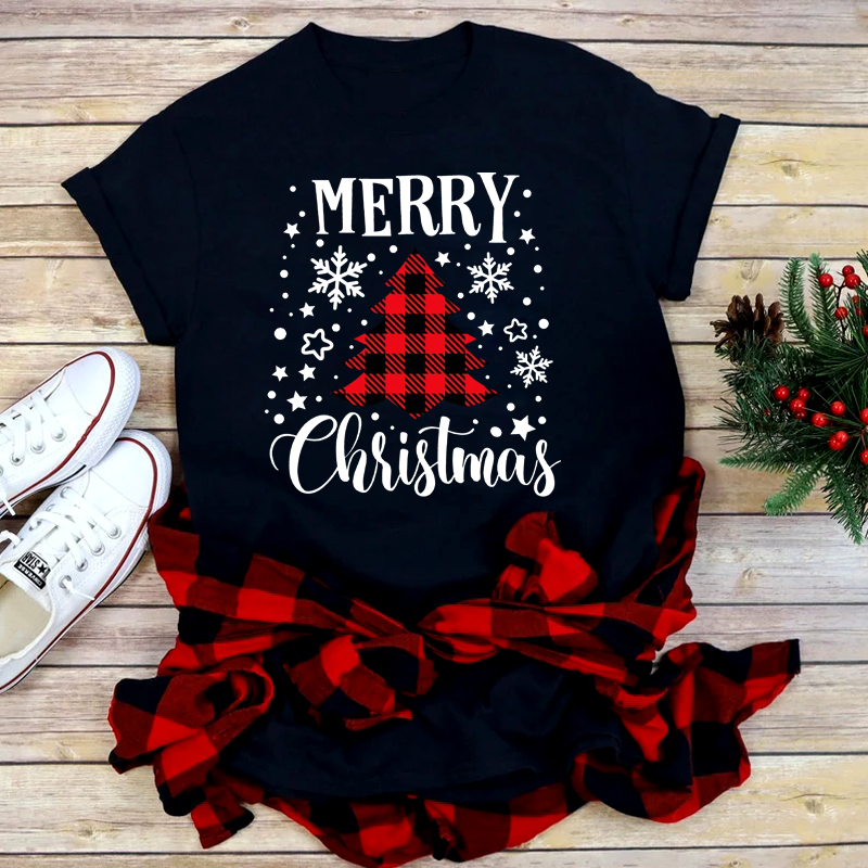 Festive Foreign Trade Christmas Tree T-shirt for Men and Women - celebrate the season in style! image 7