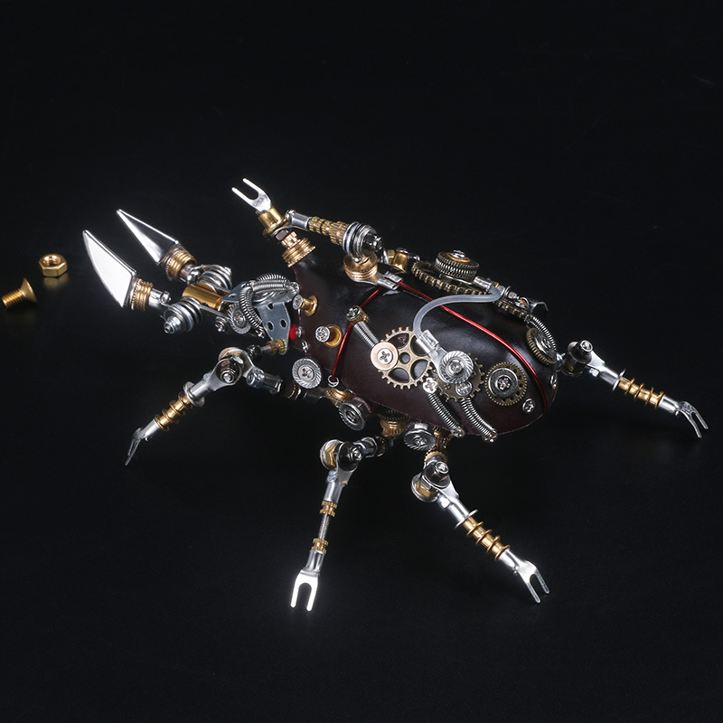 Creative customizations on a finished Metallic Bug Mech model.