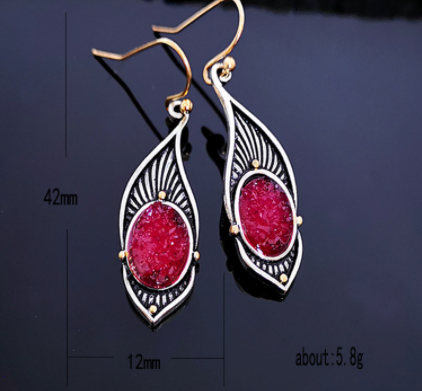 Creative Bird Feather Inlaid Purple Ore Earrings 1 6e2dabfb 8373 4d39 86d9 76a6f8da7e17 Creative Bird Feather Inlaid Purple Ore Earrings