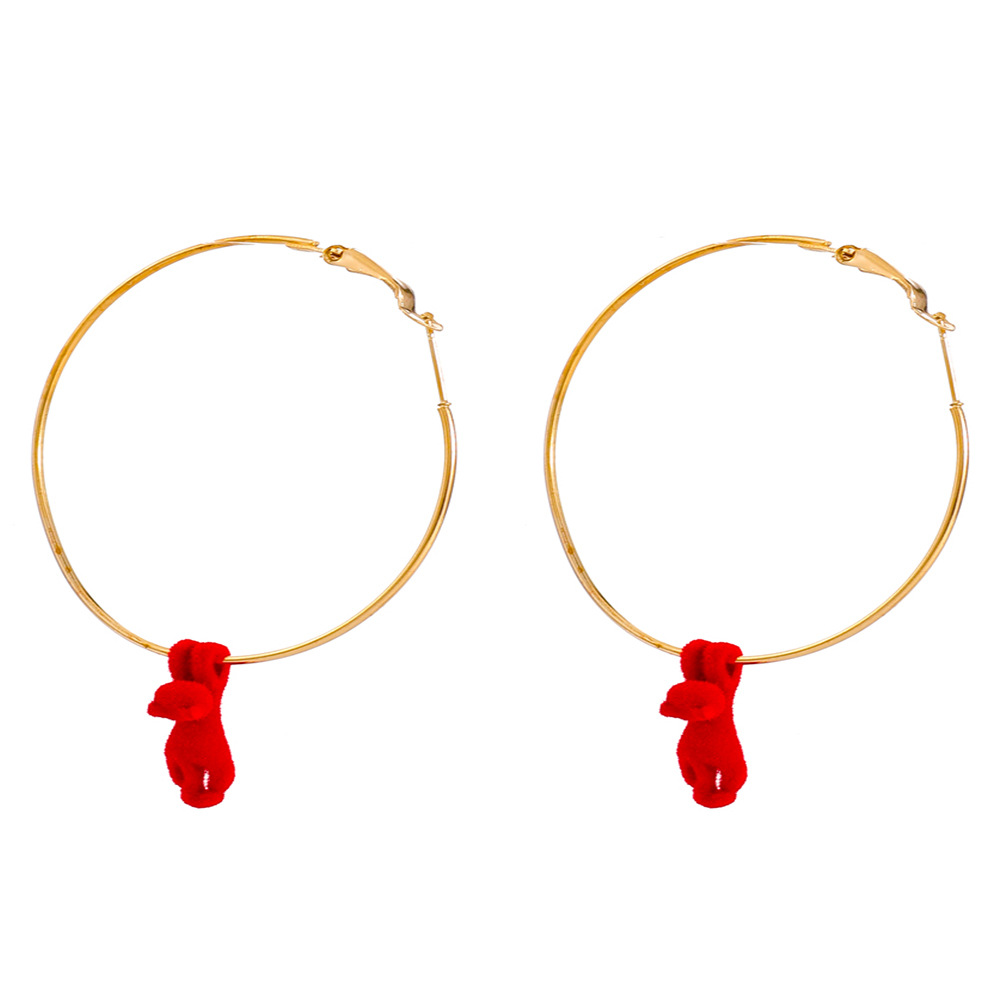 6e5cac0d 88f1 45db 8ff3 3950e1a55ce6 Simple Ethnic Style Kitten Circle Earrings Female Geometric