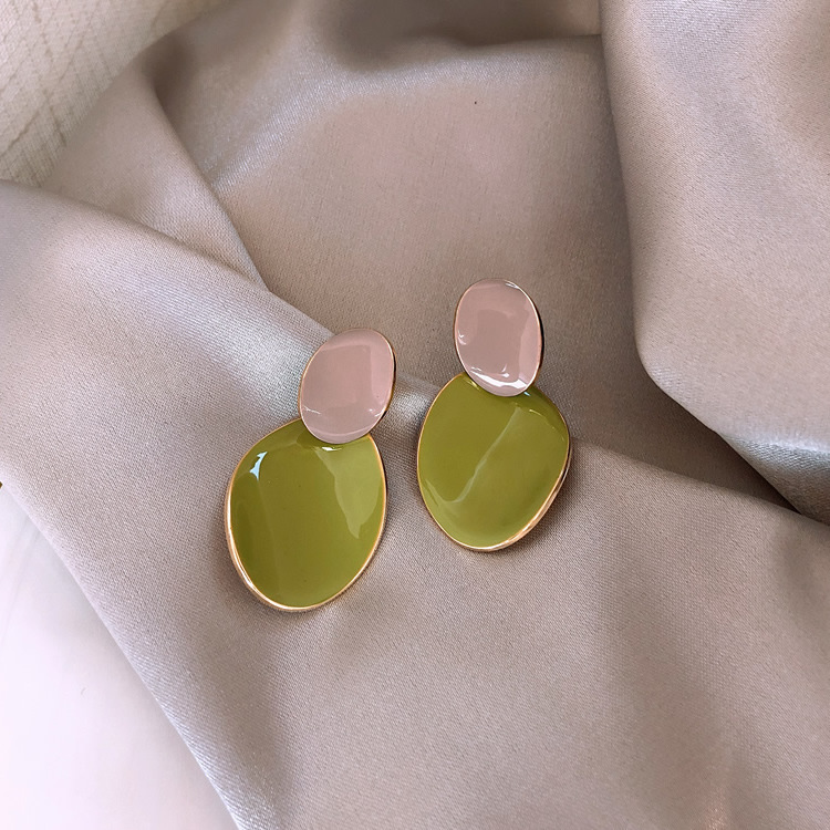 6eabd585 8fc6 421f 8db5 3f28e5137013 Fashion 925 Silver Needle Contrast Color Leaf Earrings