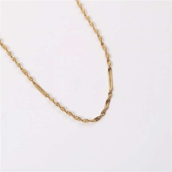 6f75069c 6d55 47c7 8364 071d99357b70 Simple Necklace 18K Gold High Density 3mm Twisted Clavicle Water Wave Chain