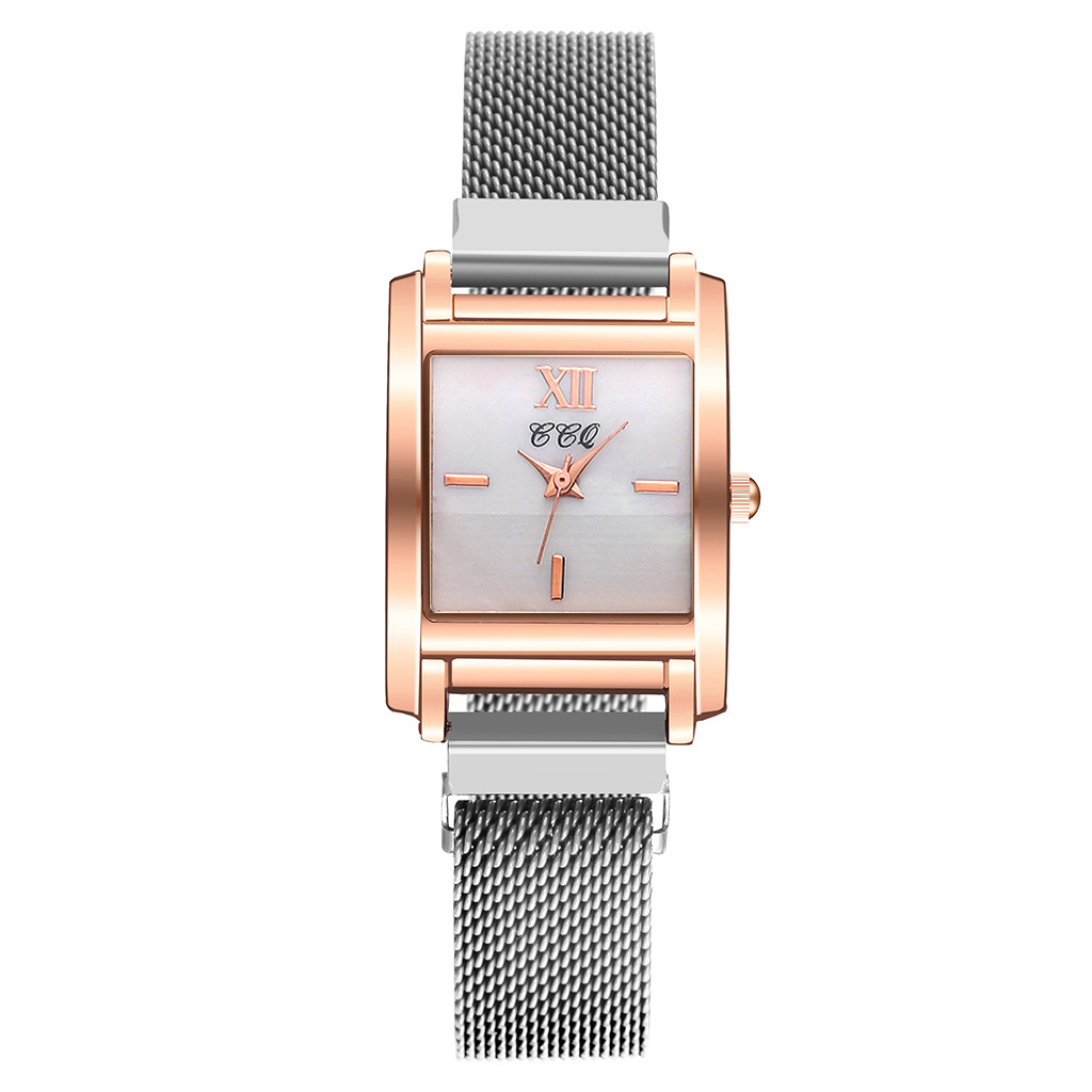 71298d03 7c7c 4413 91f2 644f2e57d2b5 Creative rose gold square dial all-match watch