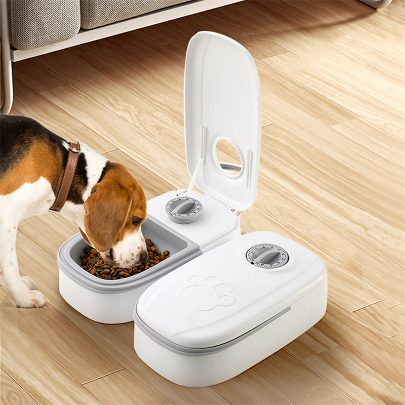 Metal automatic dog 2025 feeder with timer