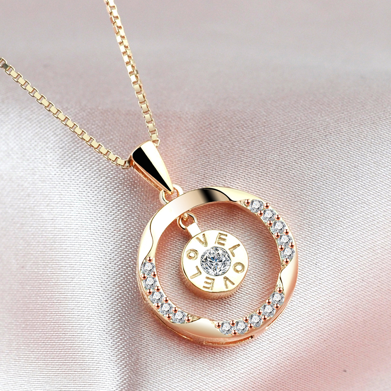 72aa194a a78c 4034 a9a1 7aaa8bd27830 Women's 925 Sterling Silver Plated 18k Yellow Gold Love Necklace