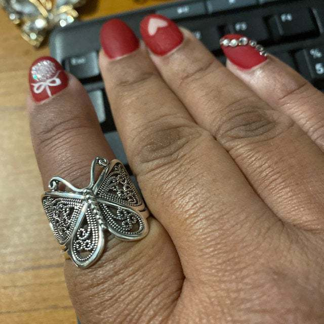 75839a86 ecab 41e7 85bc 4cdc85fe27f7 Alloy Butterfly Ring Opening Adjustable Animal