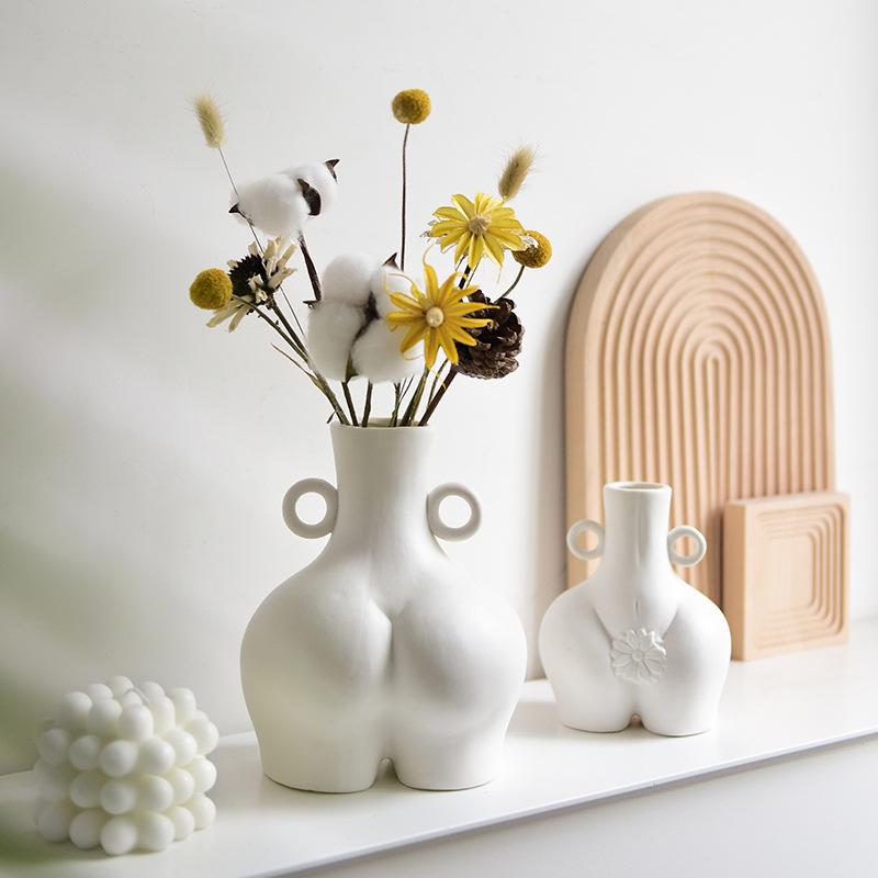 Elegance in Simplicity: Nordic Human Body Ceramics Vase for Stylish Home and Office Decor