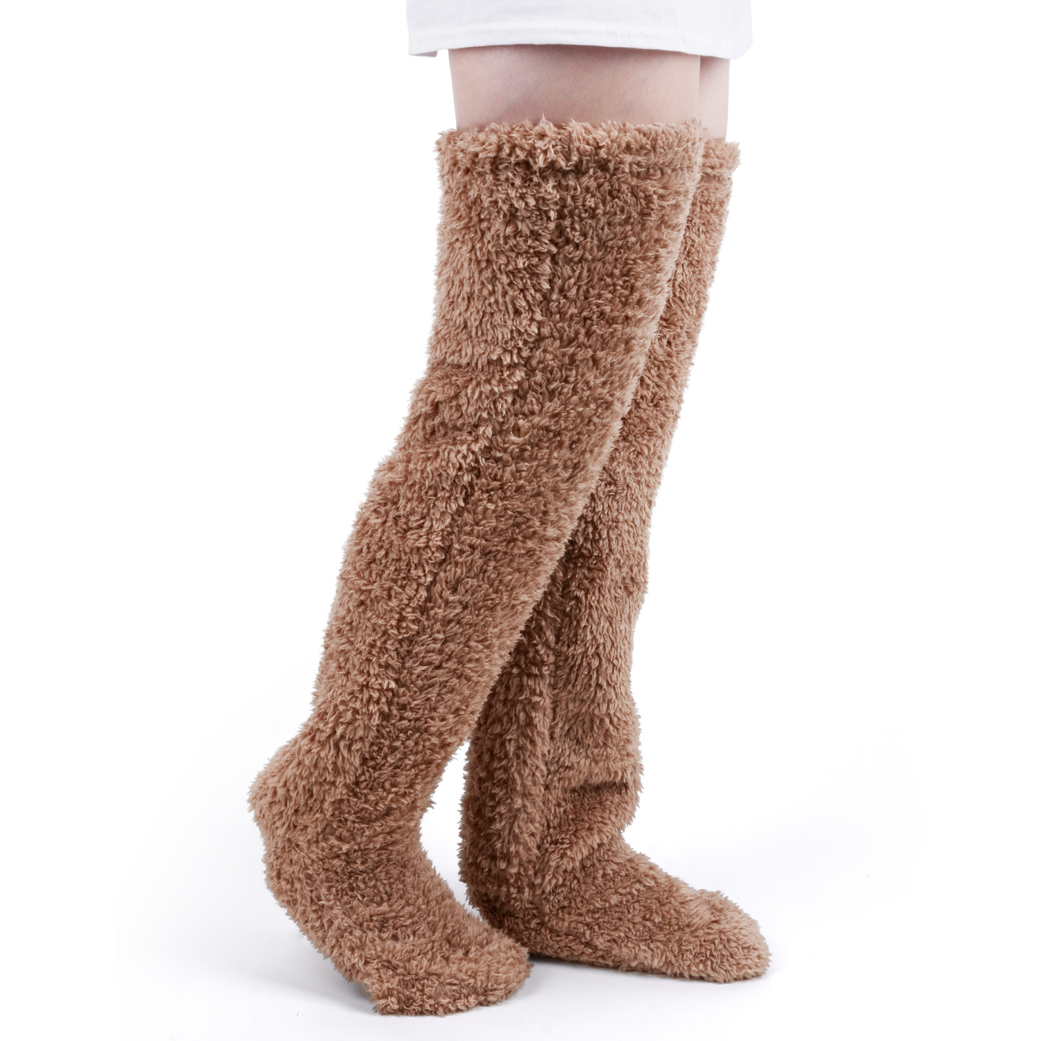 ManMaidde Thigh High Socks / Over Knee Fuzzy Socks / Boot Socks / Legging Stocking / Plush Leg Warmers for Office. Living Room, for Women &amp; Kids