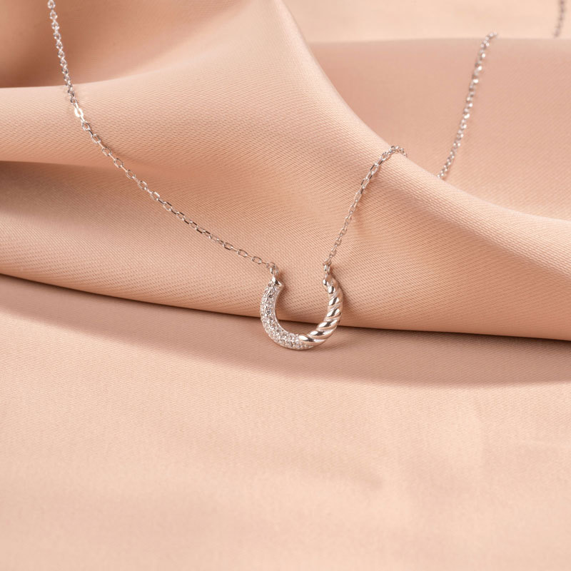 78a02c2e f6c1 4174 a99f 90fc6cc09182 S925 Sterling Silver Twist U-shaped Semicircle Necklace Geometry