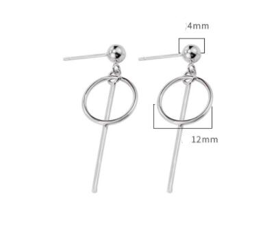 7977a1ea d13c 4f30 b4a0 dc8c3d2ca38e Ins Simple Style S925 Sterling Silver Geometric Circle Earrings