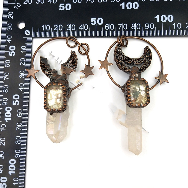 79cf4bc7 c84c 48be 8b9f cea984a28544 Personalized European And American Meniscus Star White Crystal Ore Pendant