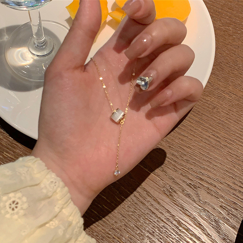 7afba1b9 379b 4bd3 9c35 4093ca26c9ae Stainless Steel Cats Eye Stone Small Waist Necklace Women