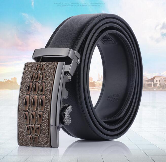 Men's Urban & Business Style Black Leather Belt