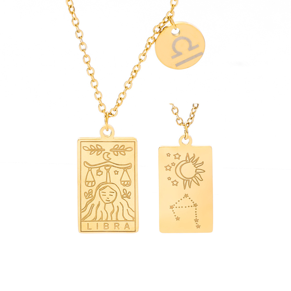 7b9f7cb0 a052 4eb3 bb61 63c8eb5121f6 Twelve Constellation Titanium Steel Pendant Mirror Polished Vacuum