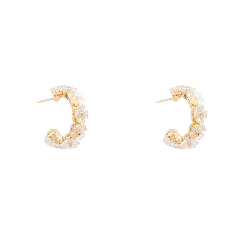 7baf52f7 bc46 4c85 bb06 22380650b03b Fashion And Simple Women's Flower White Earrings