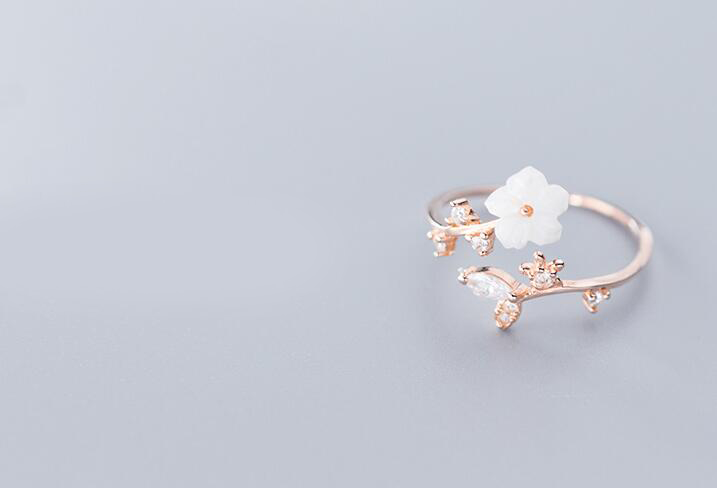 7c49e72e 89d0 44d3 9a69 9228862c362d Fashion Silver Ring With Flowers Leaves And Diamonds