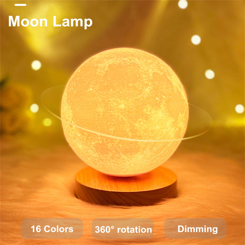 Rotating Moon Lamp Bedroom Sleeping