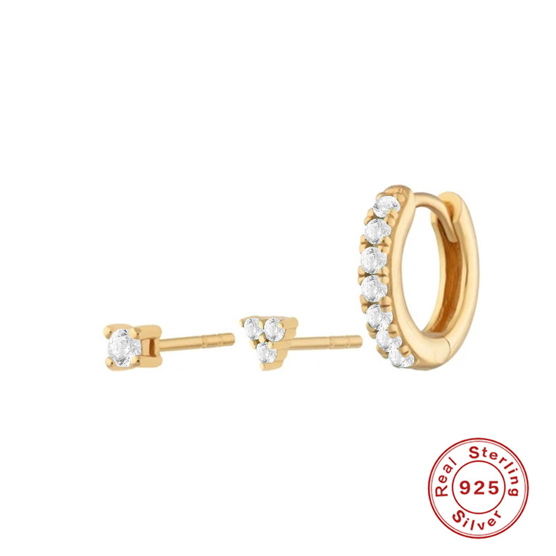 7dab0548 b06c 4383 b02c fc006a89d59f Women's Sterling Silver Diamond Trinity Combination Earrings