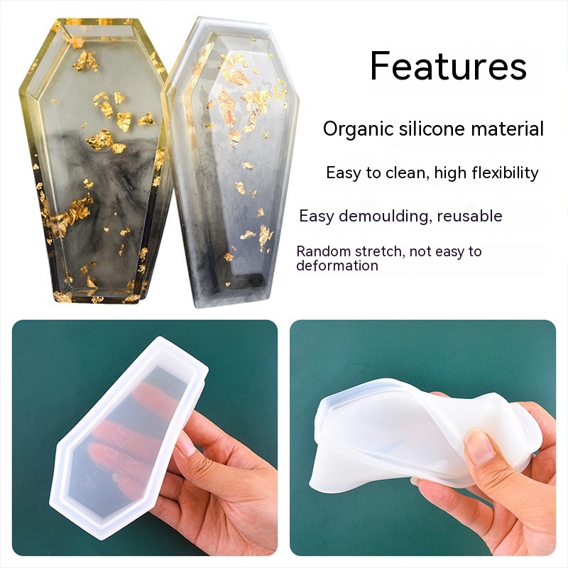 Title 2, Crystal Glue Mold Coffin Storage Box Mold Zombi...