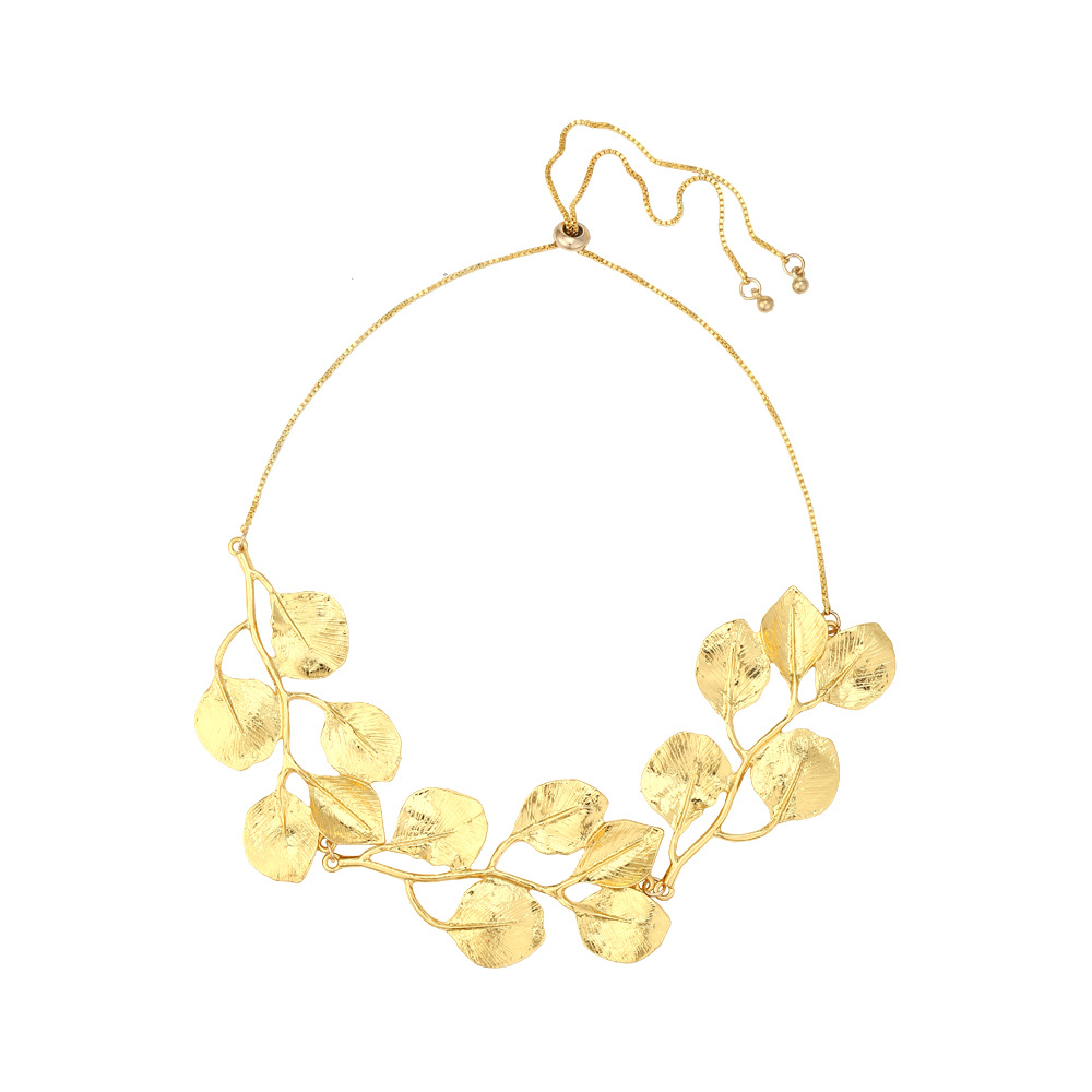 80e54d00 cec2 472c b518 3dd488299ece Women's Fashion Vintage Gold Alloy Leaf Necklace