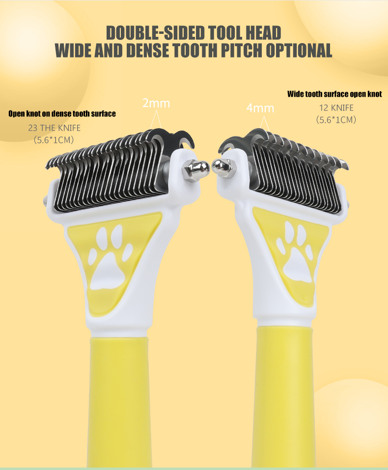 Factory Wholesale Dog brush Pet Hair Remover Double Sided Open Knot Comb Dog Dematting Tool Pet Dematting Rake Comb