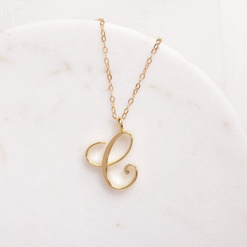 815f8b97 65c6 4834 80eb b45fb4ad0162 Gold 26 Old English Initial Letter Necklaces For Women