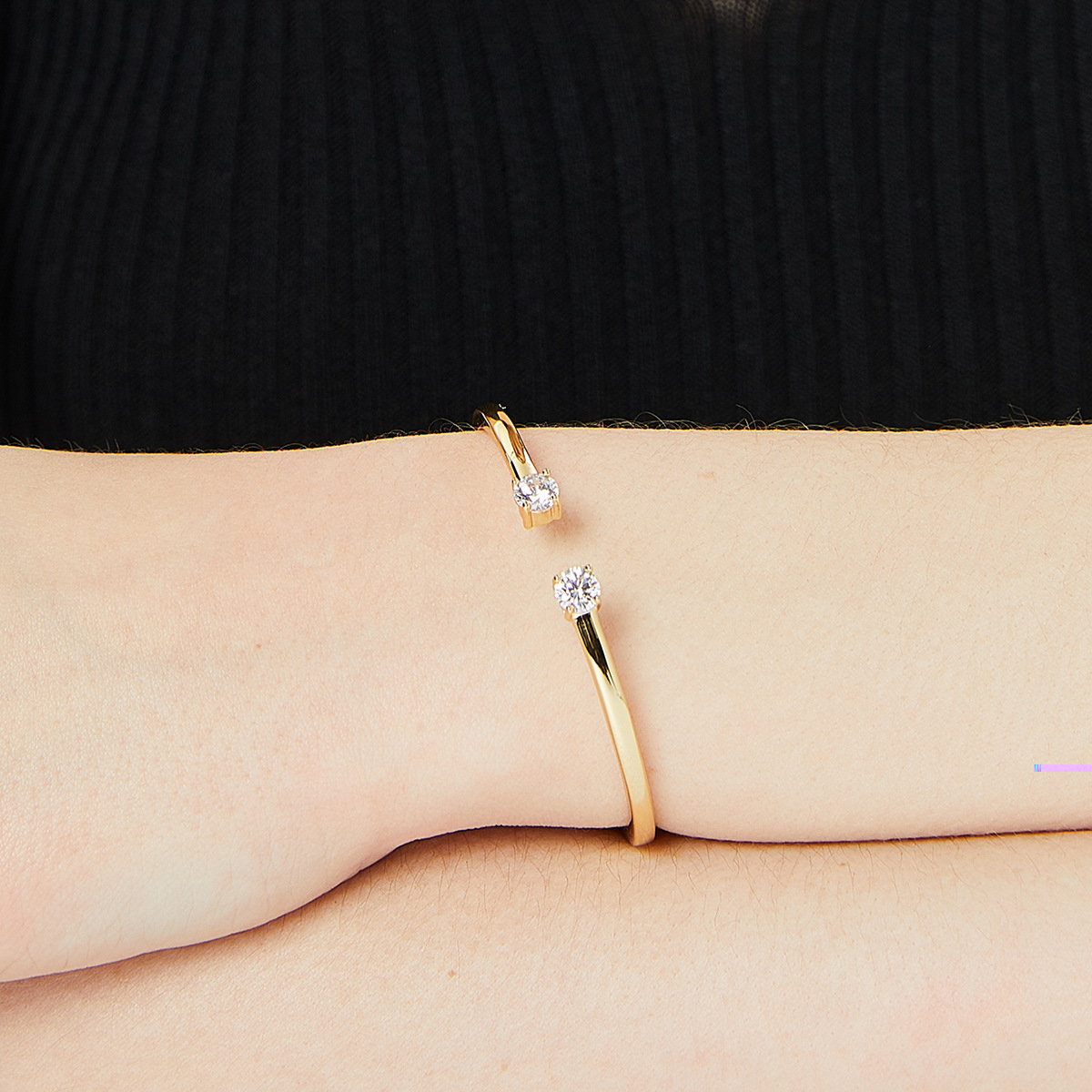 8193c010 3ec6 449d 8048 be993030e3b9 Double Zircon Copper Plated 18K Gold Bracelet