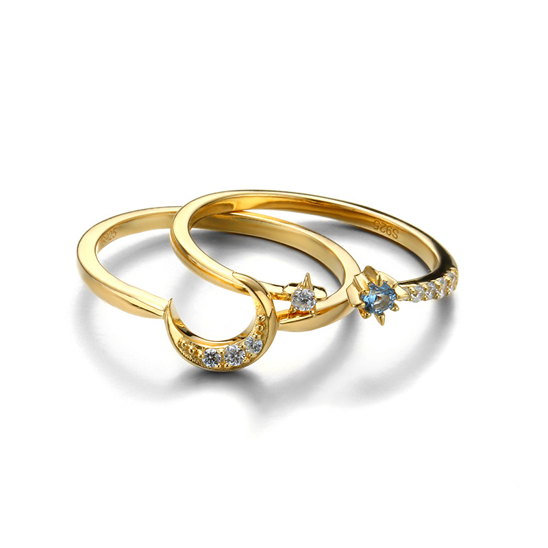 83a635eb b77a 4ee9 bdd2 f5a8f8958ff0 S925 silver zircon star and moon set ring