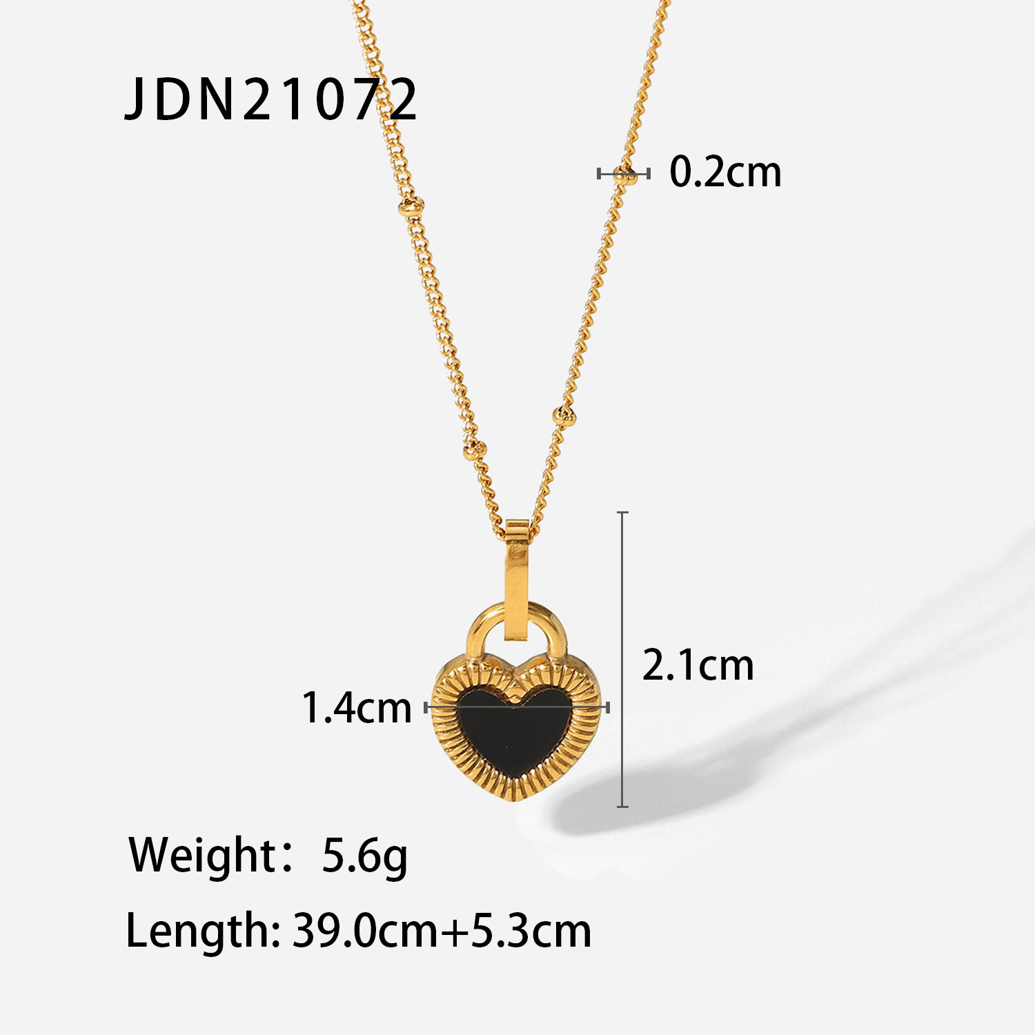 8457c4ee 12d4 404b a673 58fe398a94a7 New Titanium Steel 18K Gold Double-sided Love Heart-shaped Small Lock Pendant Necklace