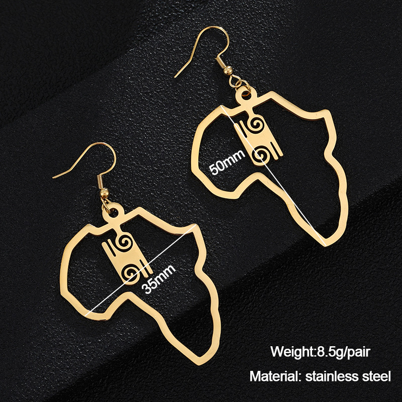 856b83d1 d187 40f1 8611 33cebe35ede0 Gold Stainless Steel Adinkra Gye Nyame Earrings