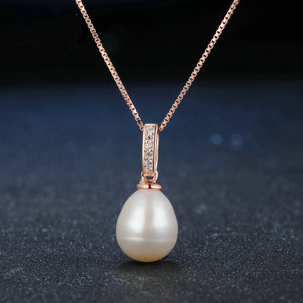 866c2fb8 b2b4 4231 9054 5bae03636909 Natural Freshwater White Pearl Rose Gold Pendant
