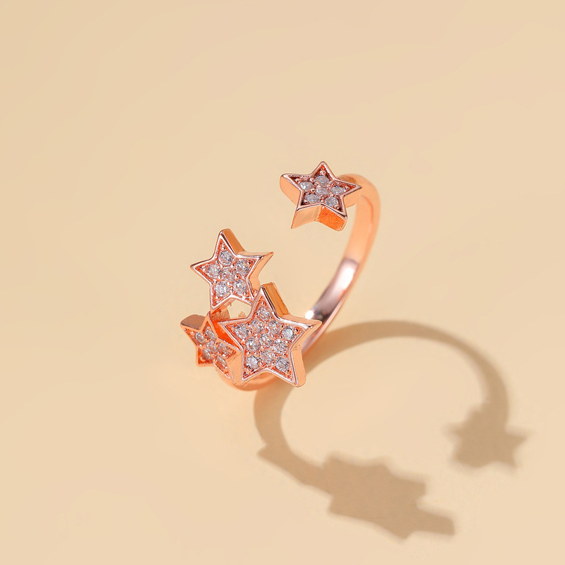 875e6c57 cbab 48da 9563 6efc33290433 Fashion Simple Full Diamond Starry Copper Ring