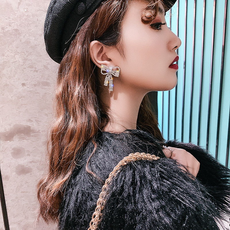 Silver Needle Super Zircon Earrings Women's Temperament Long Style 3 876b8949 20f1 4e1a abf1 39d51dd8f4fd Silver Needle Super Zircon Earrings Women's Temperament Long Style