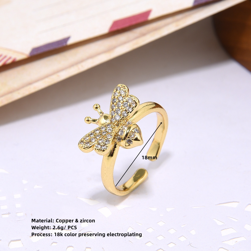 Women's 18K Gold Micro Inlay Color Zircon Open Adjustable Ring 2 876e6261 68c0 41ff 8ebb 46ac0a20614b Women's 18K Gold Micro Inlay Color Zircon Open Adjustable Ring