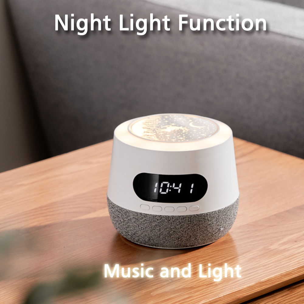 Night Light For Kids Room Bluetooth Speaker Kids Night Light Star Projector With 3.5mm AUX Audio Input LED Clock 6 Sets Of Film For Party Room Decor For Teen Girls Birthday Day Gifts