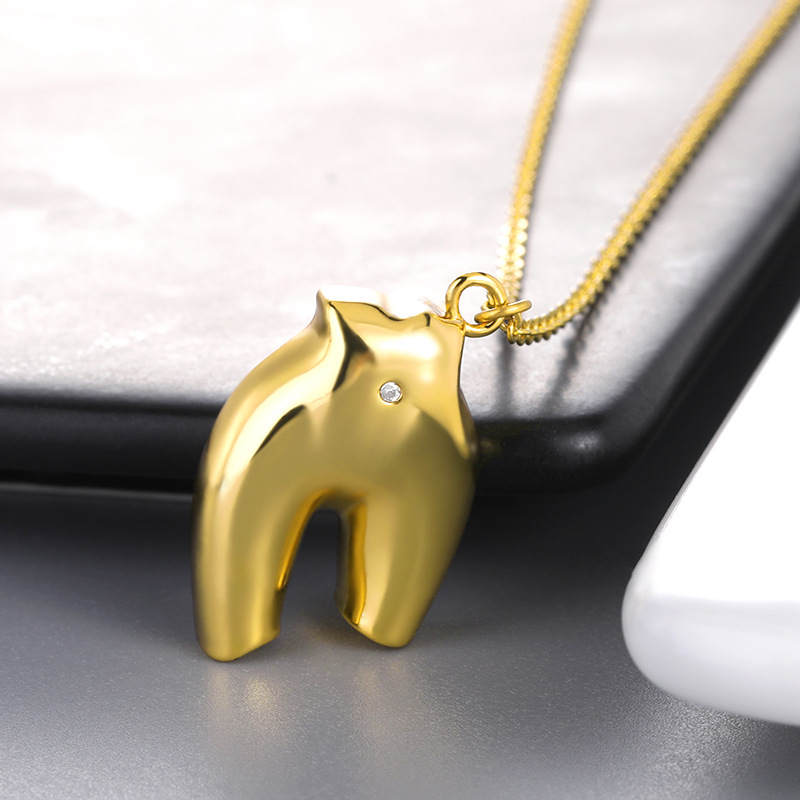 87c1f9d7 ad6c 4e34 b25e 3acf4291a624 Exaggerated Design 3D Body Pendant 18K Gold-plated Brass Clavicle Chain