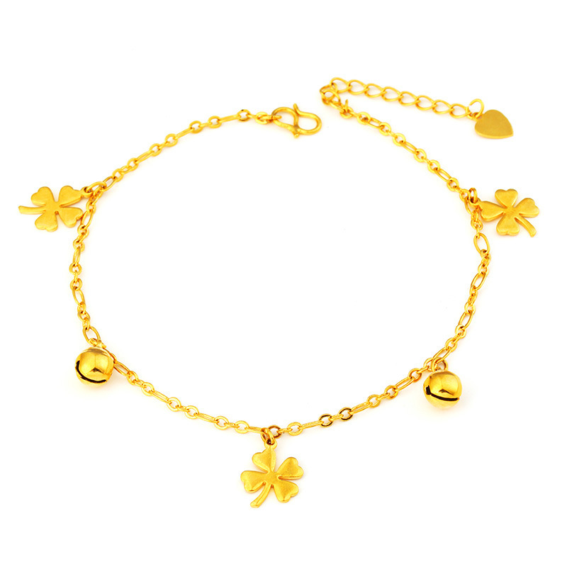 8802dbdc 156b 45e0 b8ec 2efb1b24d473 Four Leaf Clover Vietnam Sand Gold Anklet