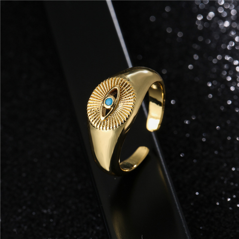 88b4e95f 2f16 4728 8623 eca5d6dca822 18K Gold Plated Copper Eye Shaped Ring