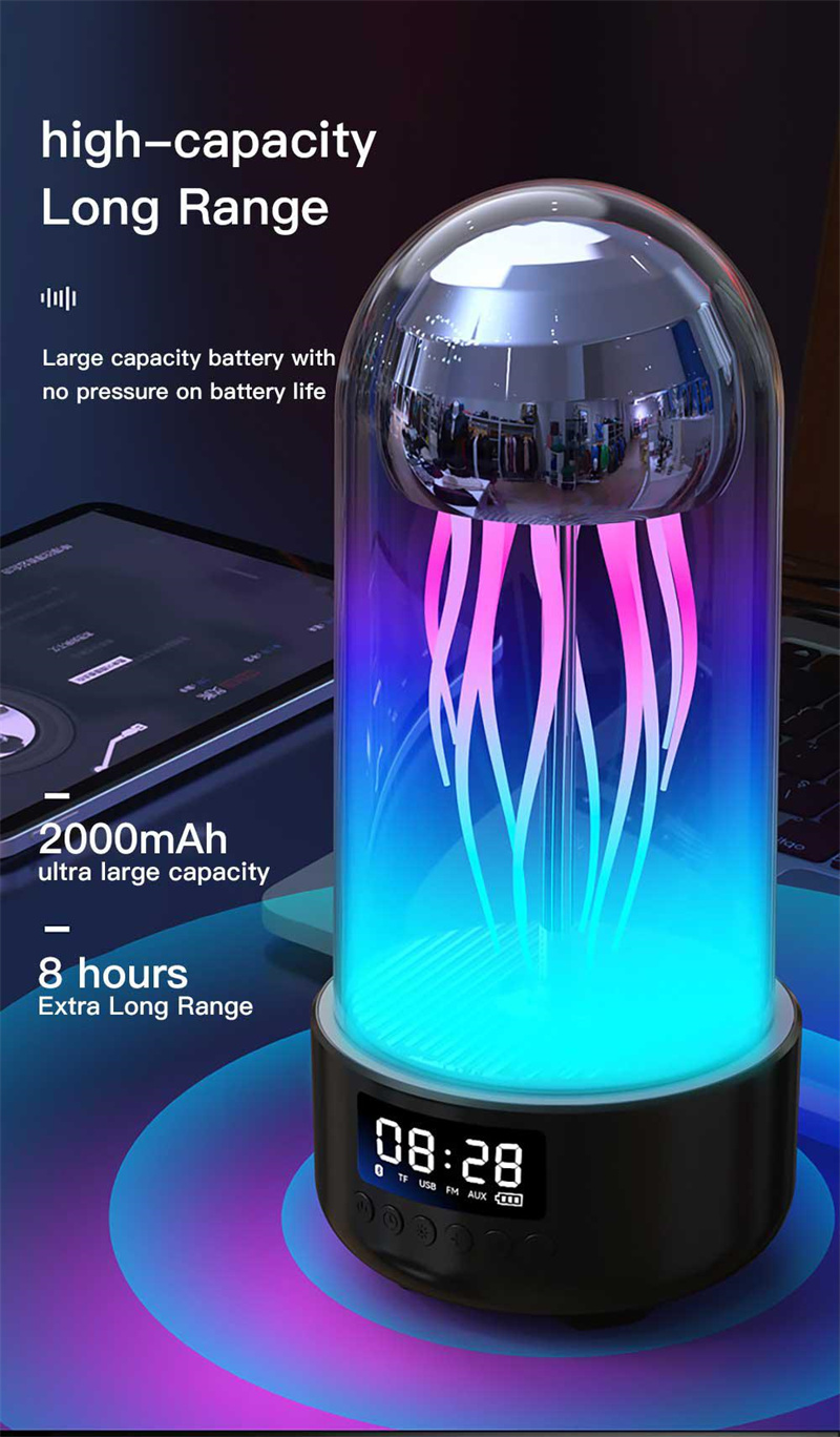 Luminous Jellyfish Lamp With Clock And Bluetooth Speaker "Jellonimo™"