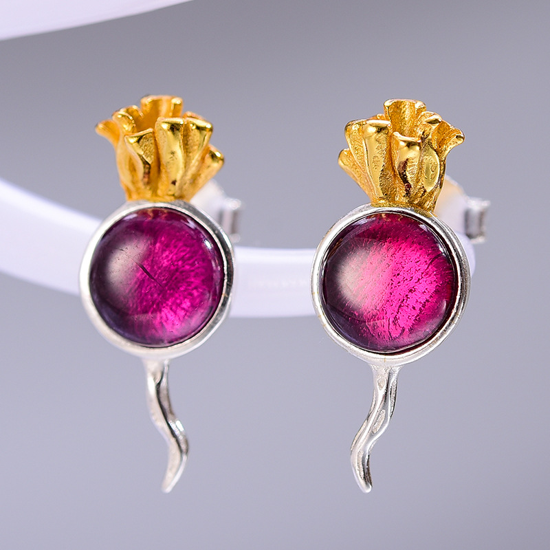 Radish Amethyst Sterling Silver S925 Women's Stud Earrings 2 8aa9e6dc a4ae 41f9 b5cc 0eb47cb189bf Radish Amethyst Sterling Silver S925 Women's Stud Earrings