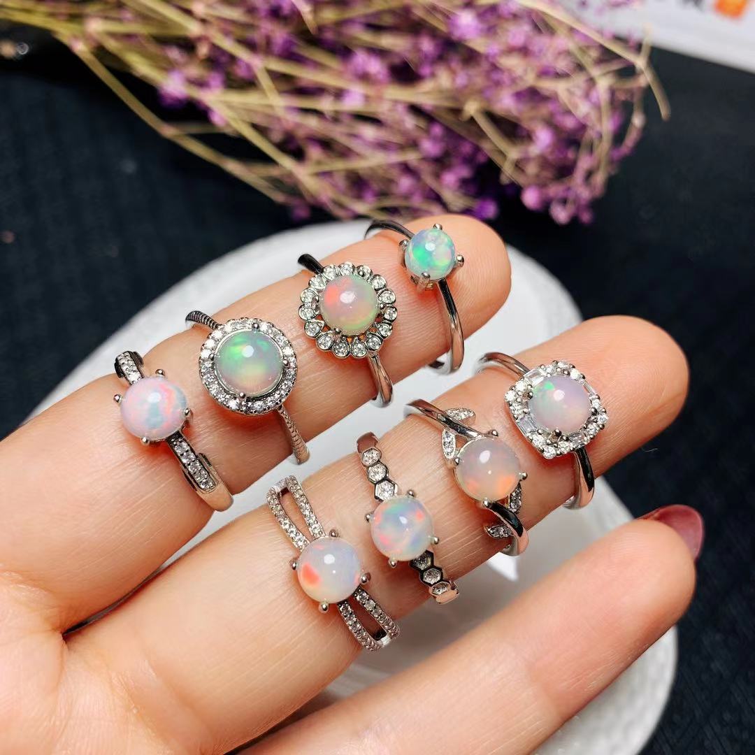 New 925 Silver Inlaid Natural Opal Ring 5 8ab6ed8e 9212 42f9 a91e 32f5952b1242 New 925 Silver Inlaid Natural Opal Ring